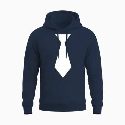 Tie Unisex Hoodie - Navy