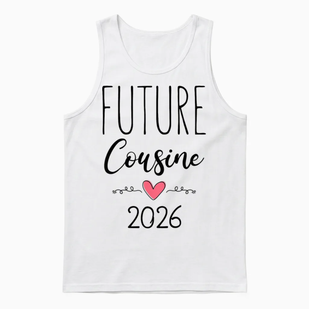Enfant Je Serai Future Cousine En 2026 - Surprise Bébé Coming Unisex Tank Top in White