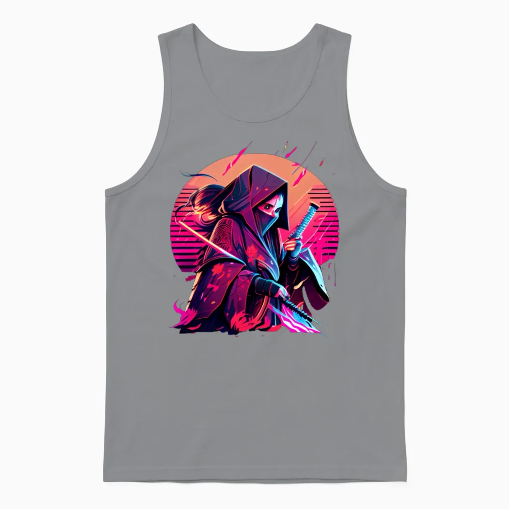 Samouraï Unisex Tank Top in Sport Grey