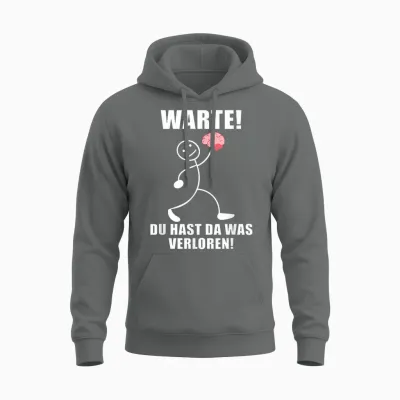 Warte! Du Hast Was Verloren! Brain Funny Slogan T-Shirt, Black Unisex Hoodie - Graphite Heather