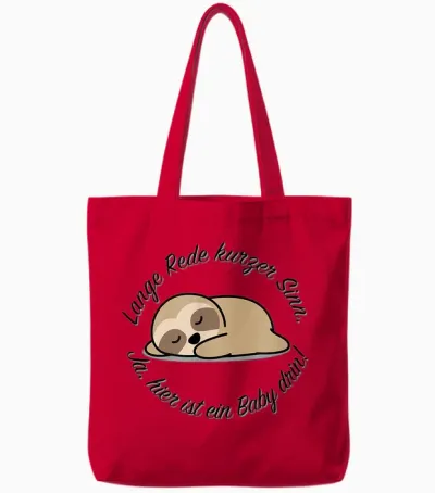 Hier Ist Ein Baby Drin | Faultier Schwangerschaft Verkünden Tote Bags - Red
