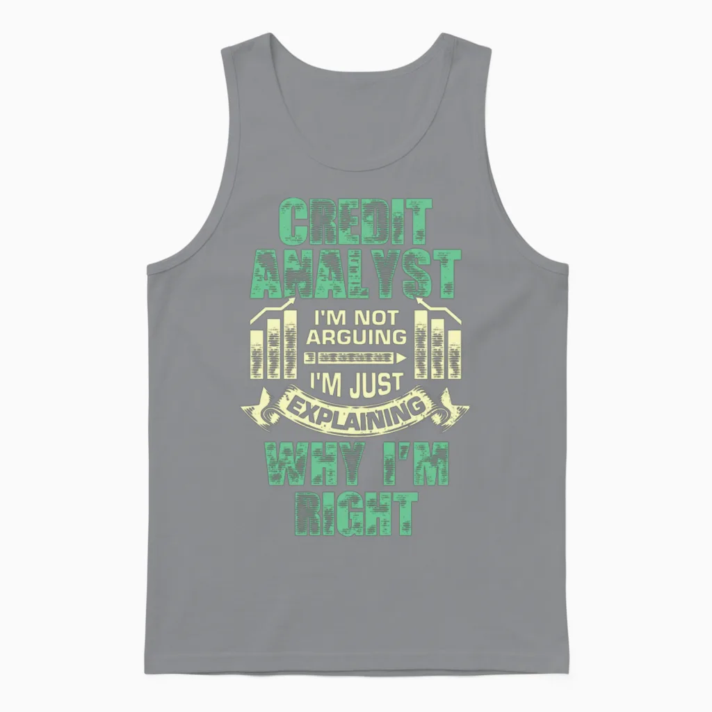 Funny Credit Analyst Gift Unisex Tank Top in Sport Grey