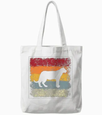 Tiger Retro Tote Bags - White