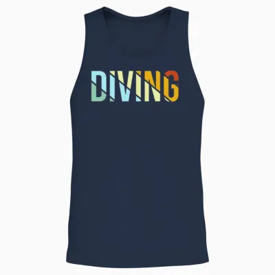 Diving Retro Unisex Tank Top - Navy