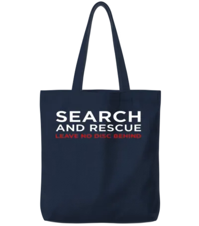 Disc Golf Search Rescue Leave No Disc Behind Tote Bags - Navy