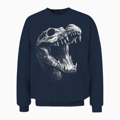 Crâne Gothique Crocodile Animal Alternatif Grunge Esthétique Unisex Sweatshirt - Navy