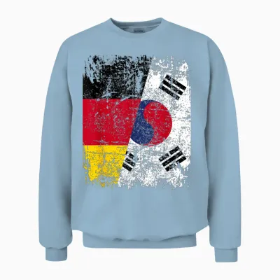 Südkorea Deutschland Flagge | Damen Herren Kinder | Südkorea Unisex Sweatshirt - Light Blue