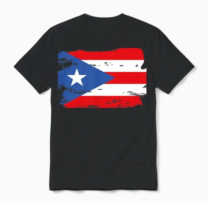 Official Puerto Flag Ricans Boricuas Country Pride Unisex T-Shirt in Black