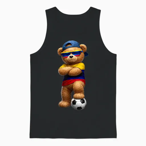 Colombian Flag Teddy Player Sports Outfit for Colombia Unisex Tank Top - Black