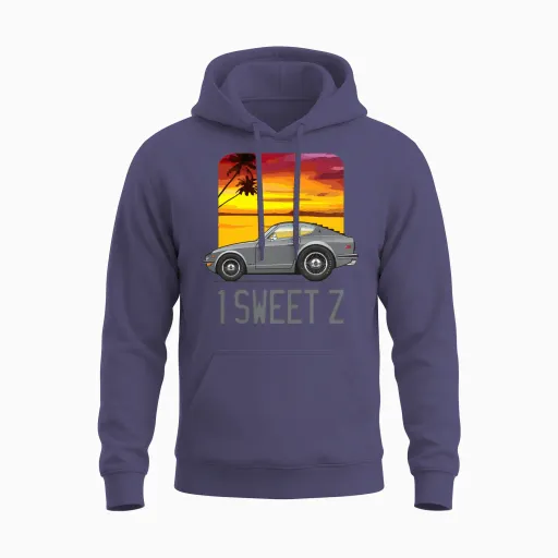1 Sweet Dark Gray Unisex Hoodie in Heather Sport Dark Navy