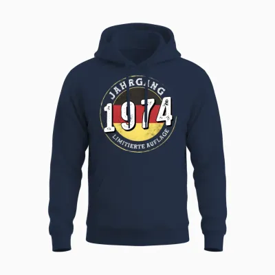 Limitierte Auflage 50 Years Old Jahrgangs 1974 Unisex Hoodie - Navy