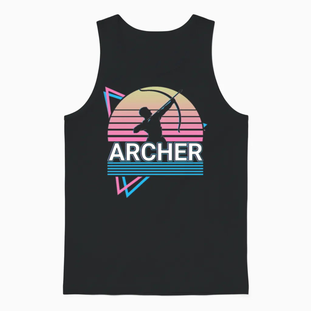 Archer Archery Retro Unisex Tank Top in Black