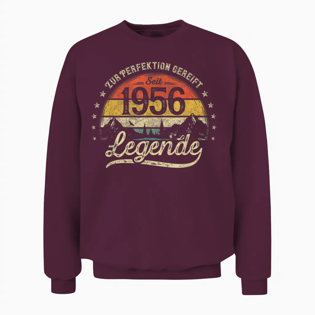 Legende Seit 1956 70 Jahre 70. Geburtstag Mann Frau Geschenk Unisex Sweatshirt in Maroon
