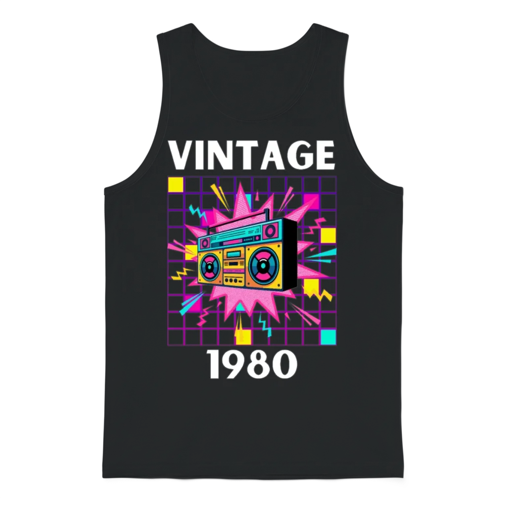 Vintage 1980 Unisex Tank Top - Black