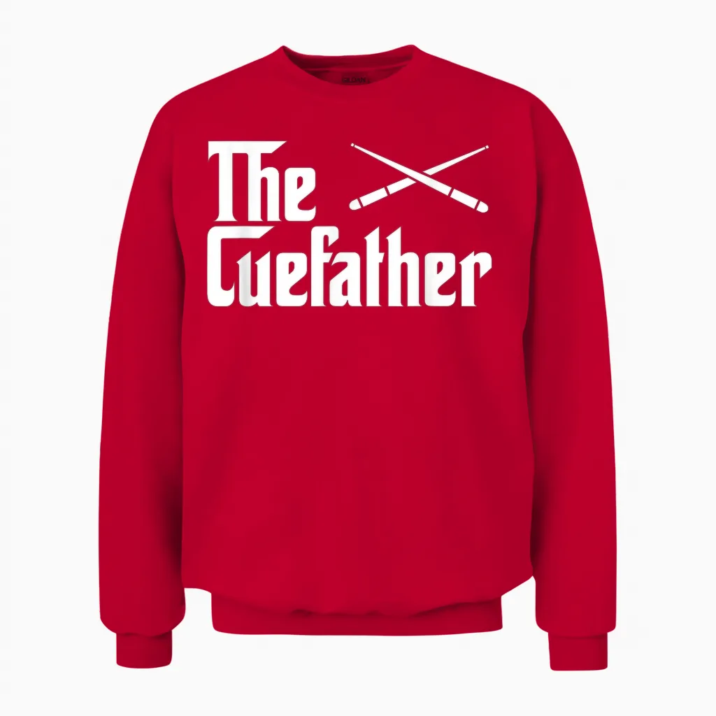 The Cue Father Funny Pool Billiards Player Gift Unisex Sweatshirt in Red