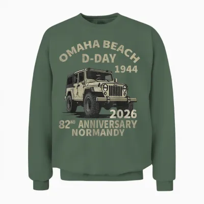 D-Day Normandie 1944 D Day 82 Ans D Day 82nd Anniversary Unisex Sweatshirt - Military Green