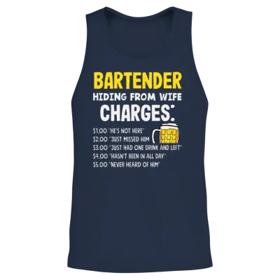 Funny Bartender Quote Design Bartender Gift Unisex Tank Top - Navy