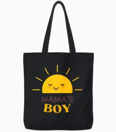 Mamas Boy Tote Bags - Black