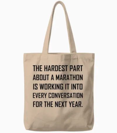 Hardest Marathon Work Tote Bags - Natural