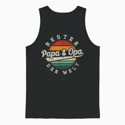 Bester Papa Und Opa Der Welt Opi Vatertag Retro Style Unisex Tank Top - Black