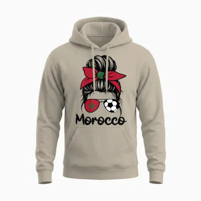 Morocco Femme Drapeau De La Maroc - Supporters Marocains Unisex Hoodie - Sand