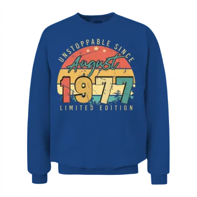 1977 August Retro Unisex Sweatshirt - Royal