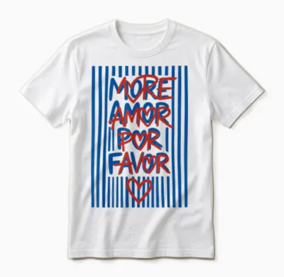 More Amor Por Favor Funny Spanish Love Quote Unisex T-Shirt - White