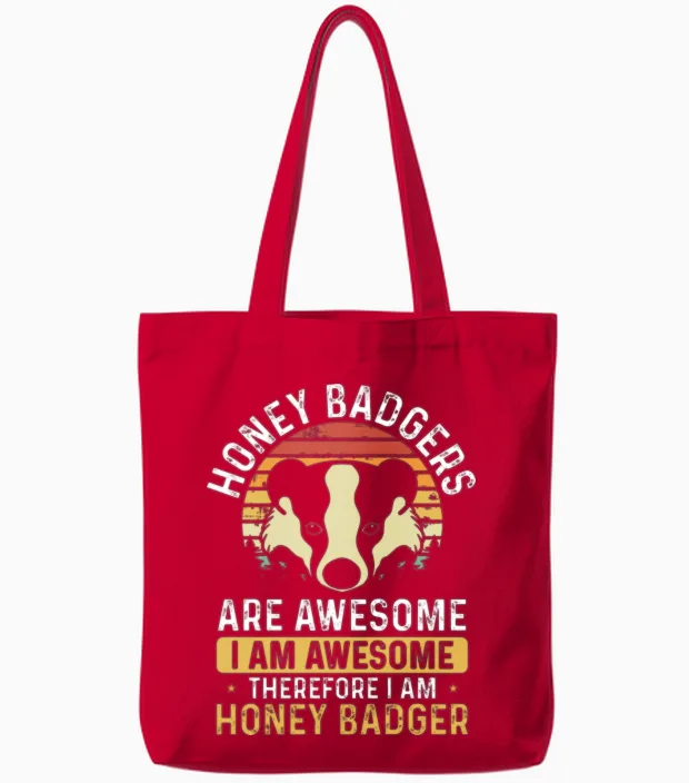 Retro Honey Badger Are Awesome Tote Bags - Red