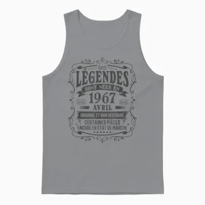Avril 1967 Anniversaire 58 Ans Homme Né En Avril 1967 Humour Unisex Tank Top - Sport Grey