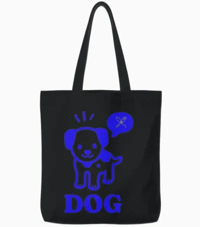 Dog Tote Bags - Black