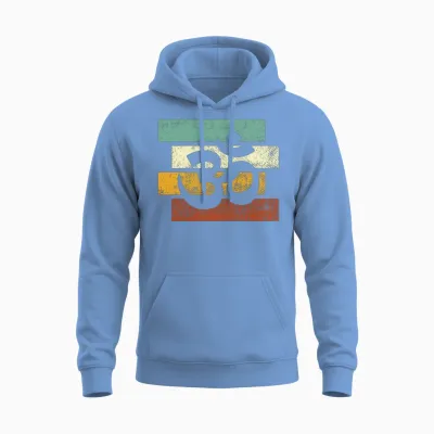 Meditation Retro Unisex Hoodie - Carolina Blue