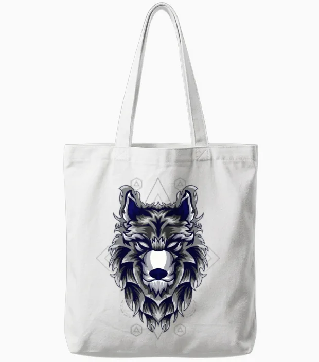 Alpha Retro Wolf Vintage - Wildlife Tote Bags - White