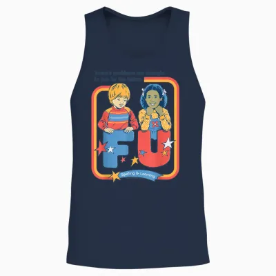 Today's Problems F U Sarcastic Retro Funny Adult Humor Unisex Tank Top - Navy