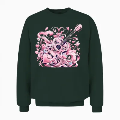 Retro Style Guitar for Guitarists Unisex Sweatshirt - Forest