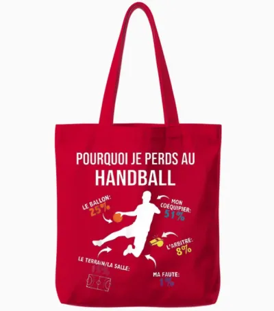 Why I Lose at Hand Handball Player Funny Handball Tote Bags - Red
