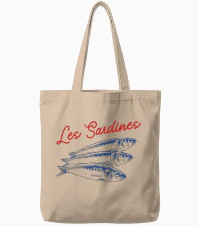 Sardines Fisherman Aesthetic Fish Coastal Sardine Tote Bags - Natural