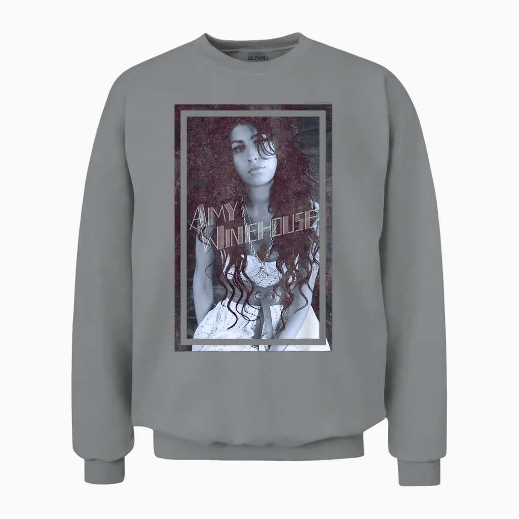 Amy Winehouse Frame Soul Music by Rock Off Unisex Sweatshirt in Sport Grey