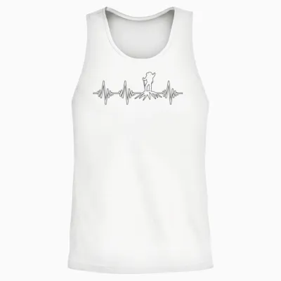 Hiking Heartbeat Unisex Tank Top - White