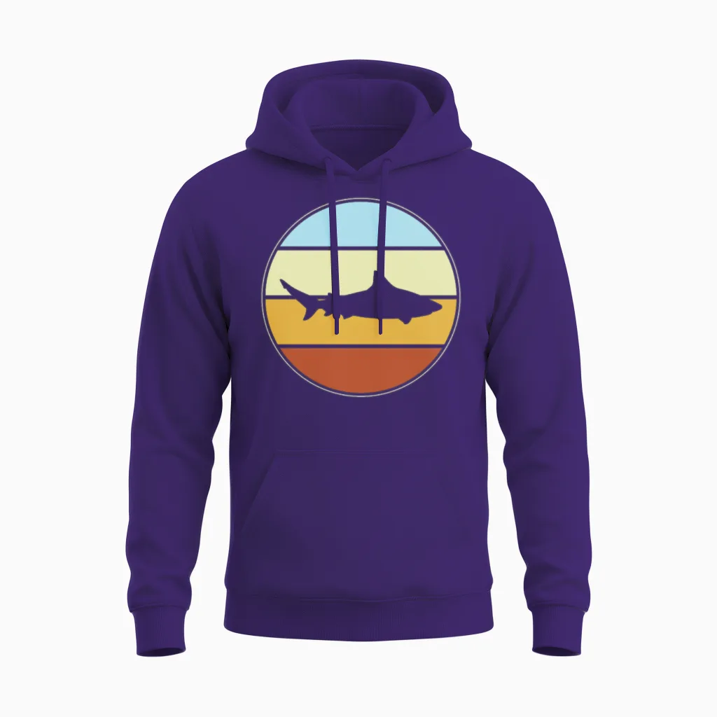 Shark Retro Unisex Hoodie in Purple