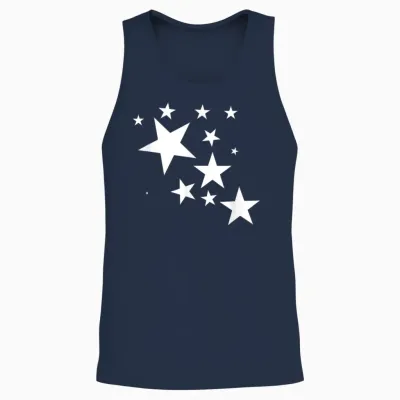 White Stars Star-Pattern-Design Costume Gift Men Women Unisex Tank Top - Navy
