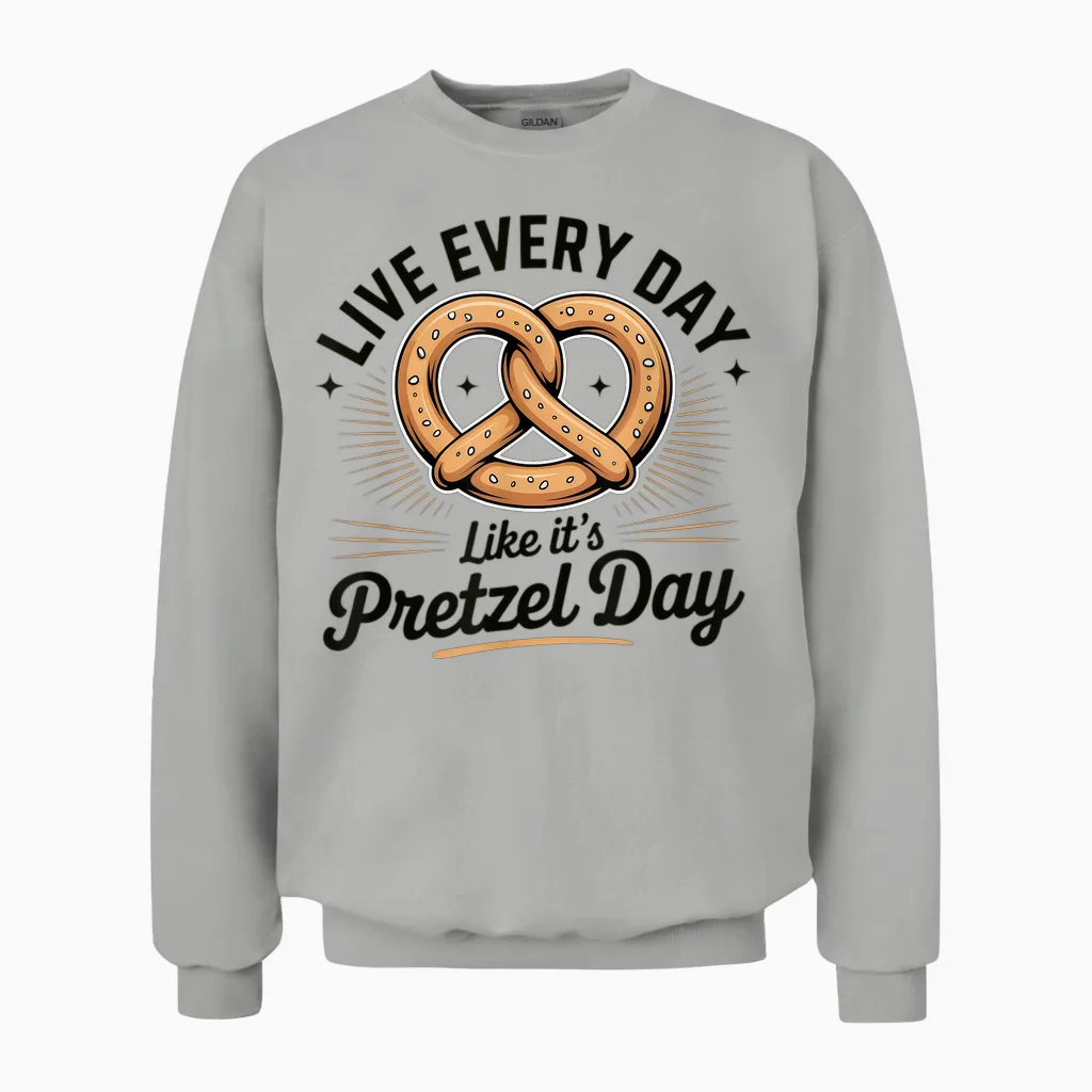 Salty Snack of the Day Pretzel Unisex Sweatshirt in Ash