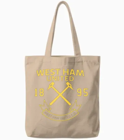 West Ham United Chest Crest Birthday Chirstmas Tote Bags - Natural