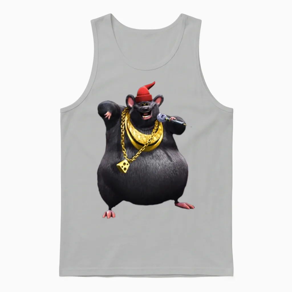 Biggie Cheese Unisex Tank Top in Ash