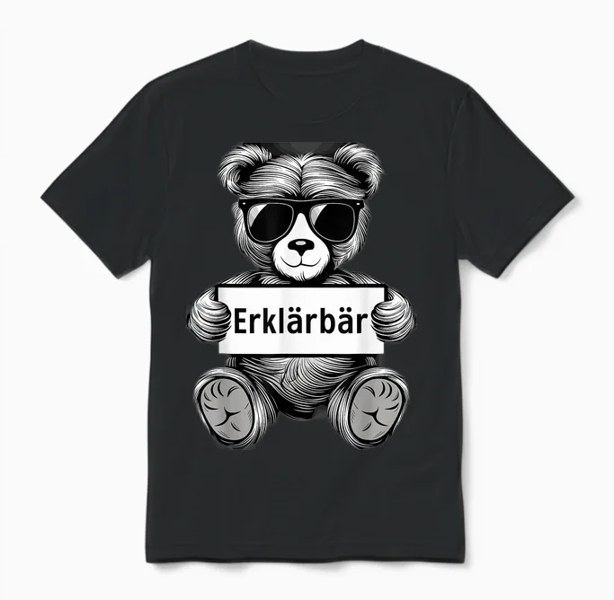 Erklärbär Lehrer Geschenk Abschiedsgeschenk Lehrerin Lustig Unisex T-Shirt in Black