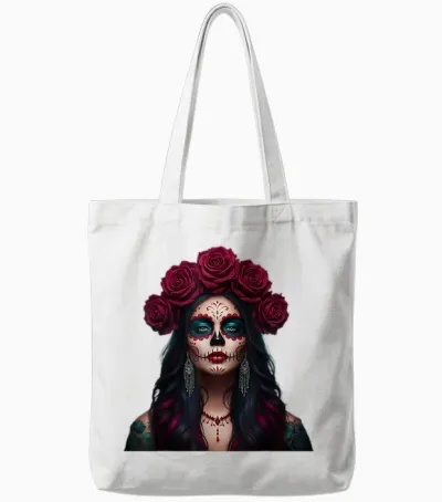Dia -De-Los Muertos Graphic Funny Mexican Mickey Skulls T-Shirt, Black, S Tote Bags - White