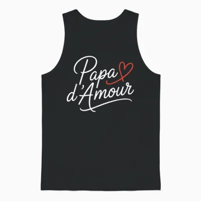 Papa D'amour - Gift Man Humour Party Father Birthday T-Shirt, Black, S Unisex Tank Top - Black