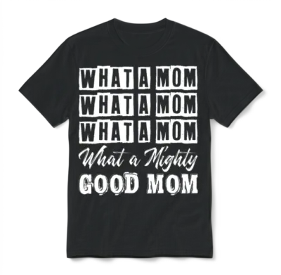 What a Mom What a Mighty Good Mom Funny Lyrics Unisex T-Shirt - Black