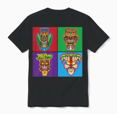 Retro Tiki Hawaii Unisex T-Shirt - Black
