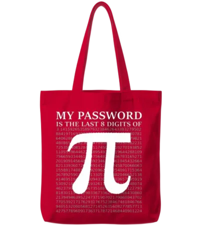 Pi Day My Password Is the Last 8 Digits of Pi Tote Bags - Red