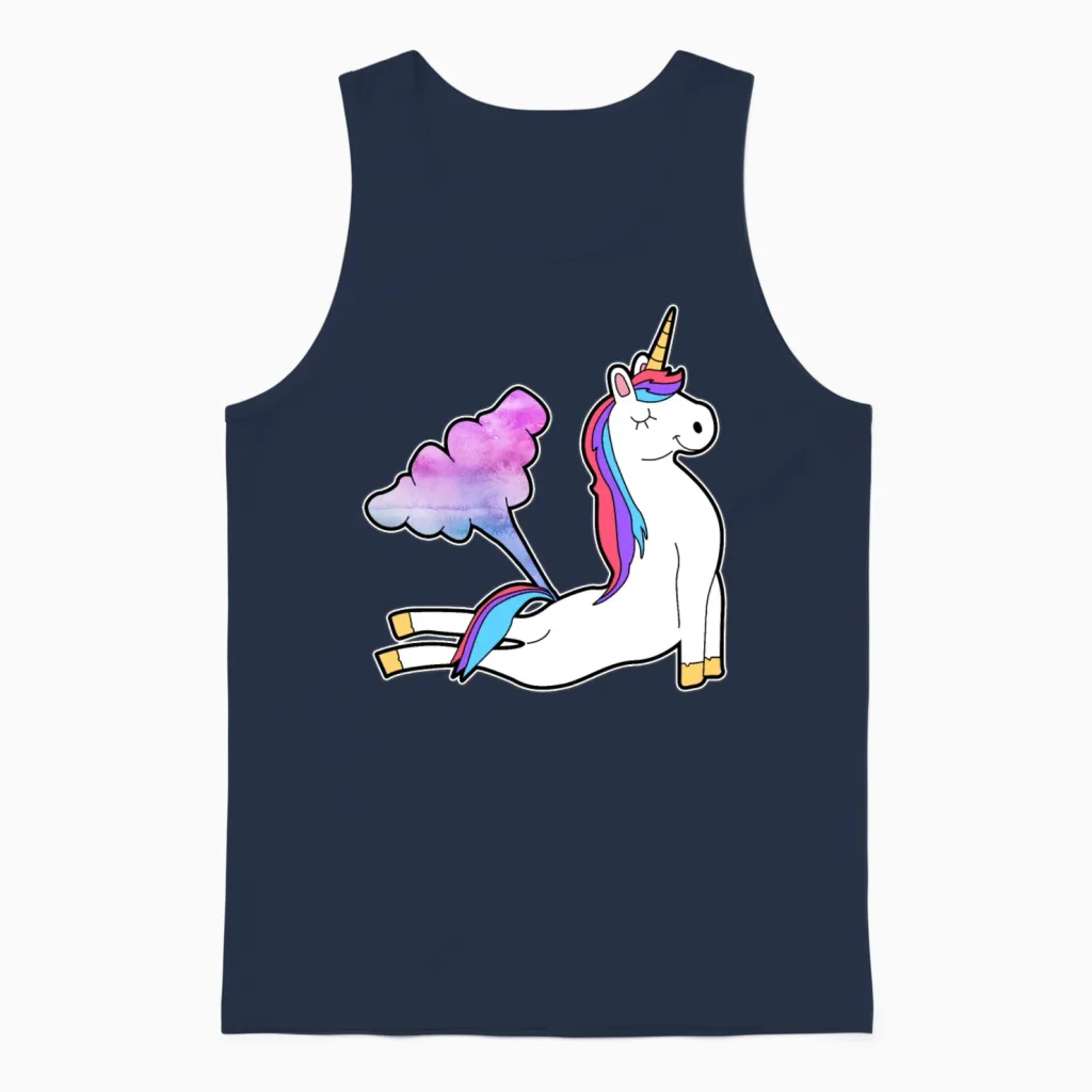 Unicorn Unisex Tank Top in Navy